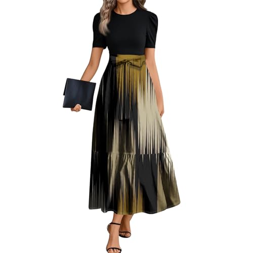 FUPODD Damen Kleider Elegant Abiballkleider Kleidung Strandkleid Damen Luftig Abschlusskleider Lang Umstandskleid Lange Abendkleider Etuikleid Festliches Tshirt Kleid Schwarzes Shirtkleid Festliche von FUPODD