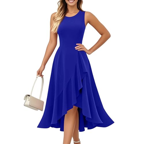 FUPODD Damen Kleider Elegant Kleidung Strandkleid Damen Luftig Umstandskleid Lange Wickel Midikleider Etuikleid Festliches Tshirt Kleid Schwarzes Midi Shirtkleid Festliche Abendkleider Wickeloptik von FUPODD