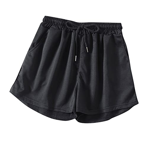 FUPODD Damen-Shorts Hot Pants Jogginghose Damen Kurzgröße Leichte Sommerhose Damen Freizeithose Sport Weites Bein Athletisch Hosen Schlafshorts Sexy Yogahose Kuze Sommer Hose für Damen mit Tunnelzug von FUPODD