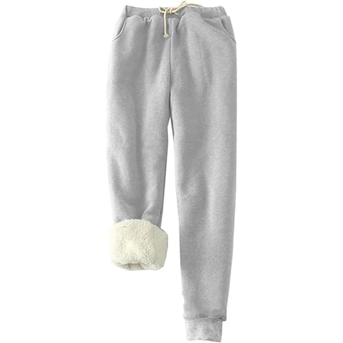 FUPODD Damen Warme Gefütterte Jogginghose Gym Hose Damen Kuschelhose Damen Hosen Locker Hose Gefüttert Damen Thermohose Outdoor Thermo Sporthose Winter Fleecehose Innenfutter Sweatpants Baumwolle von FUPODD