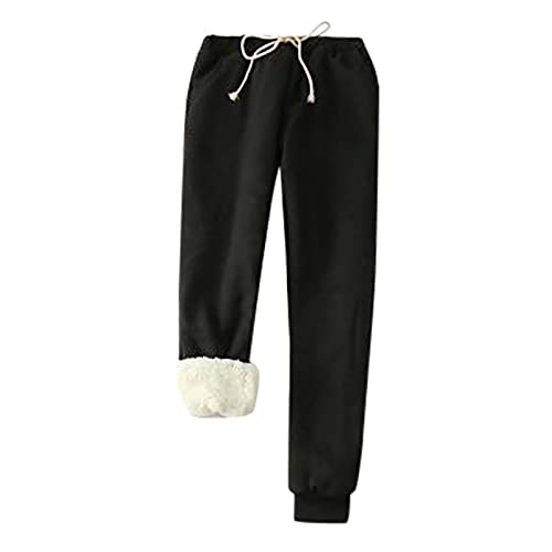 FUPODD Fleecehose Damen Warm Thermo Jogginghose Damen Warme Hose Damen Beheizbare Hose Jogginghose Damen Baggy Laufhose Damen Lang Outdoorhose Damen Gefütterte Jogginghose Damen Trainingshose von FUPODD