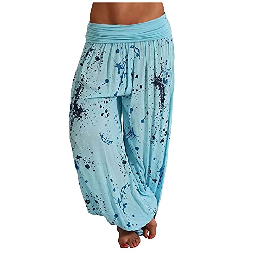 FUPODD Haremshose Damen Sommer Sommerhose Damen Leicht High Waist Hosen mit Gummizug Luftige Pumphose Baggy Aladinhose Pluderhose Bequeme Schlabberhose Vintage Druckn Yogahose Flatterhose FUPODD Haremshose Damen Sommer Sommerhose Damen Leicht High Waist Hosen mit Gummizug Luftige Pumphose Baggy Aladinhose Pluderhose Bequeme Schlabberhose Vintage Druckn Yogahose Flatterhose von FUPODD