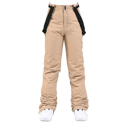 FUPODD Herren Skihose Latzhose Wasserdicht Schneehose Softshellhose Winter Warm Gefüttert Snowboardhose Overall Mit Verstellbaren Hosenträgerhose Herren wasserdichte Winter Skihose Outdoor Hose von FUPODD