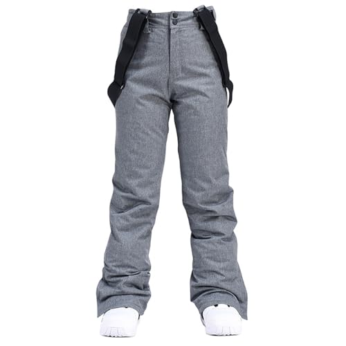 FUPODD Herren Skihose Latzhose Wasserdicht Schneehose Softshellhose Winter Warm Gefüttert Snowboardhose Overall Mit Verstellbaren Hosenträgerhose Herren wasserdichte Winter Skihose Outdoor Hose von FUPODD