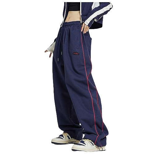 FUPODD Hose Damen Weites Bein Damen Cargohose Baggy Low Waist Cargo Jeans Wanderhose Damen Langgröße Jogginghose Trainingshose Sporthose Schwarz von FUPODD