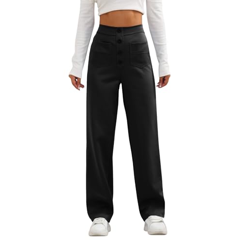 FUPODD Hose Damen Weites Bein Marlenehose Damen Elegant Hohe Taille Pumphose Damen Beige mit Knöpfen Damen Freizeithosen mit Gummizug Arbeitshose Damen Winter Anzughose Damen High Waist FUPODD Hose Damen Weites Bein Marlenehose Damen Elegant Hohe Taille Pumphose Damen Beige mit Knöpfen Damen Freizeithosen mit Gummizug Arbeitshose Damen Winter Anzughose Damen High Waist von FUPODD