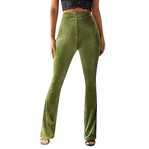 FUPODD Hosen Damen Ausgestelltes Bein Hose Damen Ausgestellt Damendamen Sporthose Streifen Freizeithose Jogginghose Curvy Palazzo Hose Damen High Waist Arbeitshosen Gummibund Yogahose Damen Lang von FUPODD