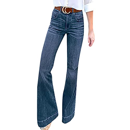 FUPODD Jeans Damen High Waist Hose Damen Elegant Ausgestelltes Bein Freizeithose Damen Eng Weites Bein Stretch Hosen Damen von FUPODD