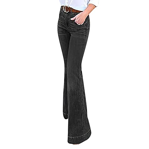 FUPODD Jeans Damen High Waist Hose Damen Elegant Ausgestelltes Bein Freizeithose Damen Eng Weites Bein Stretch Hosen Damen von FUPODD