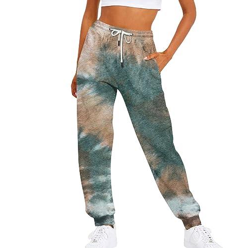FUPODD Jogginghose Damen Baggy Luftige Bunte Sporthose Damen Lang mit Kordelzug Outdoorhose Stretch Streetwear Weite Trainingshose Schwarze Wanderhose Herbst von FUPODD