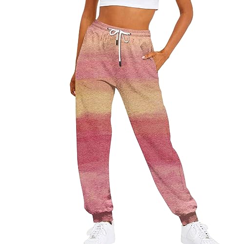 FUPODD Jogginghose Damen Baggy Luftige Bunte Sporthose Damen Lang mit Kordelzug Outdoorhose Stretch Streetwear Weite Trainingshose Schwarze Wanderhose Herbst von FUPODD