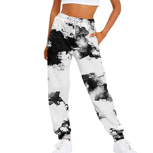 FUPODD Jogginghose Damen Baggy Luftige Bunte Sporthose Damen Lang mit Kordelzug Outdoorhose Stretch Streetwear Weite Trainingshose Schwarze Wanderhose Herbst von FUPODD