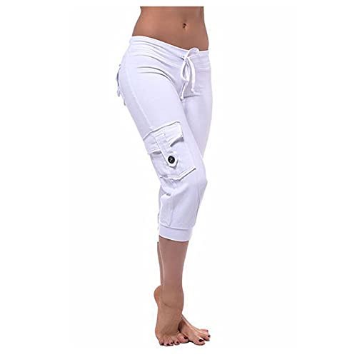 FUPODD Jogginghose Damen Sommer Outdoorhose Damen Sportleggings Hose fur Damen 3/4 Damen Sporthose Freizeithose Damen mit Taschen von FUPODD