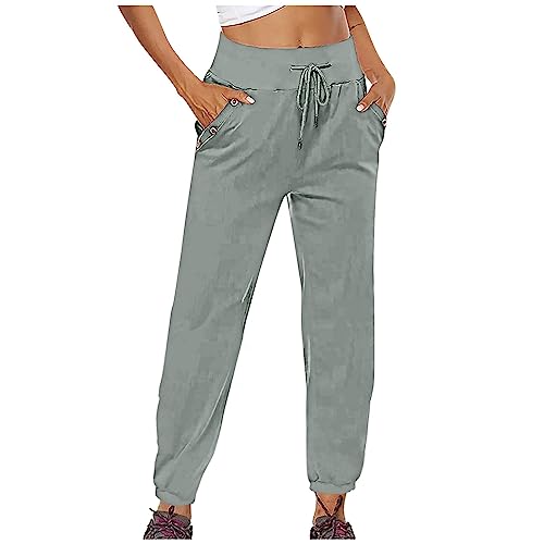 FUPODD Jogginghose Damen mit Kordelzug Hose Damen Herbst Winter Latzhosen fur Damen mit Bündchen Hosen Damen Elegant Stretch von FUPODD