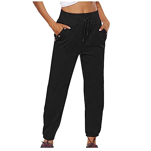 FUPODD Jogginghose Damen mit Kordelzug Hose Damen Herbst Winter Latzhosen fur Damen mit Bündchen Hosen Damen Elegant Stretch von FUPODD