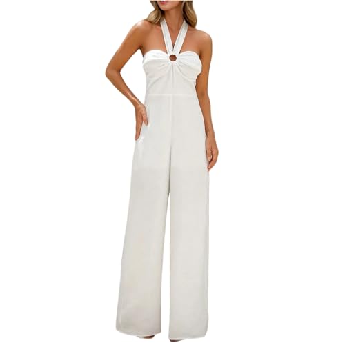 FUPODD Jumpsuit Elegant Mit Spitze Jumpsuits Für Damen Party Buisness Hosenanzug Figurbetonter Einteiler Casual Arbeit Spitze Patchwork Onesie Freizeit Chiffon Ganzkörper Boho Overall Mit Ärmel von FUPODD