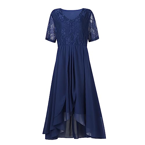 FUPODD Kleider Damen Festlich Empirestil Abiballkleider Empirestil Cocktailkleid Party Damenkleider Für Taufe Langes Sommerkleid Abschlussball Oben Eng Unten Locker Retro Schösschen Sundress Empire von FUPODD
