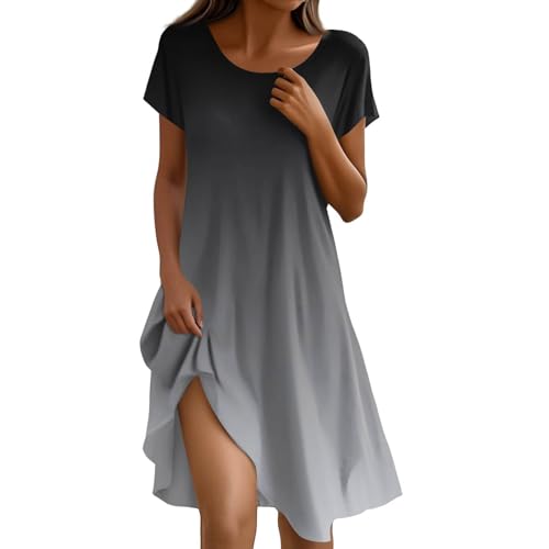 FUPODD Kleider Damen Sommer Elegante Strandkleid Sommerkleid Leicht Blusenkleid Boho Musselin Kleid Sommerkleider Leicht Und Luftig Pareos & Strandkleider Für Damen Sommer Leinenkleid Elegant von FUPODD