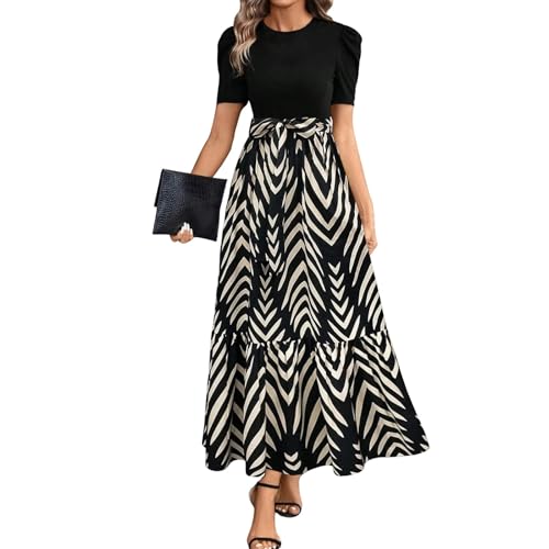 FUPODD Kleider Damen Sommer Sommerkleid Abendkleider Elegant Für Hochzeit Maxikleid Damen Sommer Kleid Hochzeitsgast Strandkleid Sommerkleider Leicht Und Luftig Cocktailkleid Abendkleid Ballkleid von FUPODD