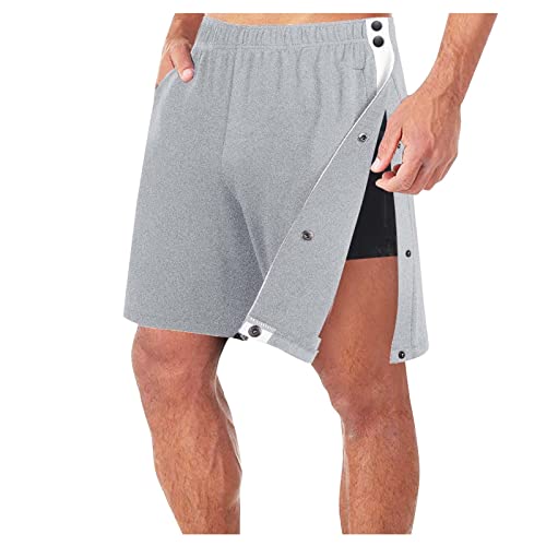 FUPODD Kurze Hosen Herren,Jogginghose Herren Kurzgröße mit Seitlich zu öffnen Sporthose Elastisch Bund Laufhose Sweathose Elegante Stylische Kurz Trainingshose Freizeithose Mit Taschen von FUPODD