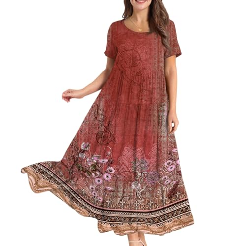 FUPODD Langes Sommerkleid Damen Rüschen Kleider Blumen Muster Boho Kleid Leichtes Dünne Strandkleid Schöne Damenkleider Böhmisches Lässig Sommerkleider Locker Blumenkleid Umstandsmode Maxikleid FUPODD Langes Sommerkleid Damen Rüschen Kleider Blumen Muster Boho Kleid Leichtes Dünne Strandkleid Schöne Damenkleider Böhmisches Lässig Sommerkleider Locker Blumenkleid Umstandsmode Maxikleid von FUPODD