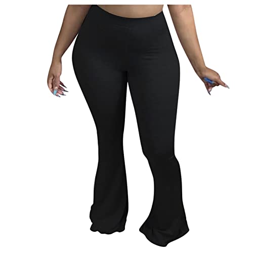 FUPODD Leggings Blickdicht für Damen High Waist Sport Leggings Booty Scrunch Damen Sexy Jogginghose Damen Große Größen Damen Freizeithose Sporthose Yogahose Ausgestelltes Bein von FUPODD