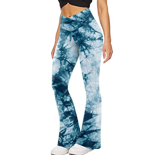 FUPODD Leggings Damen,Sport Leggings Damen Booty Scrunch Yogahose Weites Bein Po Push-Up Hose Sporthose Lang Damen Ausgestelltes Bein Jogginghose Hohe Taille Farbverlauf Fitnesshose Mit Schlag von FUPODD