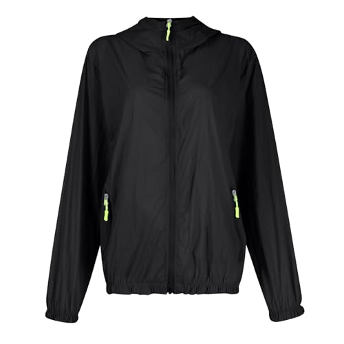 FUPODD Leichte Regenjacke Damen Dünne Regenjacke Damen Wasserdicht Atmungsaktiv Outdoorjacke Sommer Sun Softshelljacke Damen Fahrradjacke Regenmantel Damen Reißverschluss Wanderjacke üBergangsjacke von FUPODD