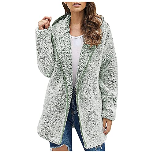 FUPODD Mantel Damen Winter Plüschjacke Damen Fleecejacke Damen Lang Winterjacken Damen Leicht Kuscheljacke Damen Flauschig Felljacke Damen Wintermantel Damen Wolle Damen Winterjacke Warm Kashmir von FUPODD