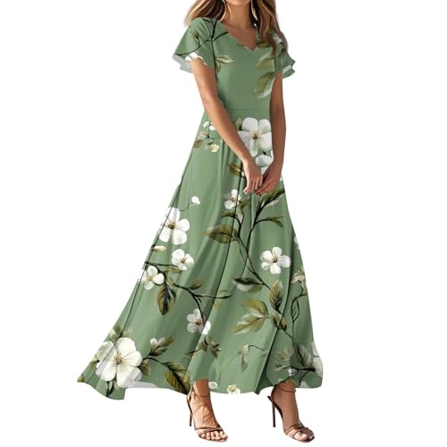 FUPODD Maxikleid Damen Sommer Festliche Kleider Boho-Kleid Luftige Partykleid Sommerkleider Strickkleid Multiway Sommerkleidung Festliches Sommerkleid Lang Strandkleid Damen Große Größen Doppellagig von FUPODD