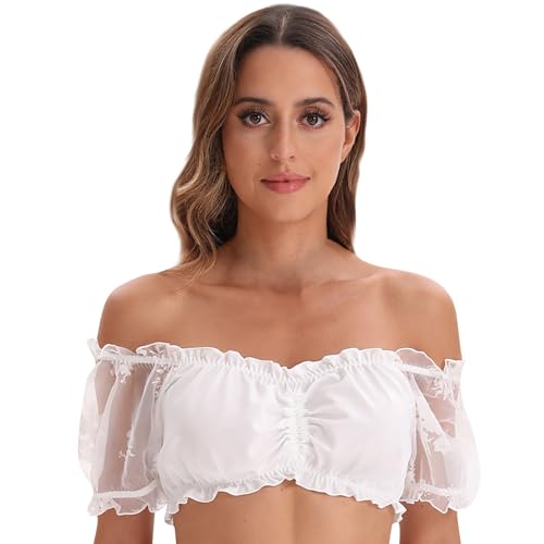 FUPODD Oktoberfest Damen Outfit Dirndl Mit Bluse Und Schürze Damen Blau Trachtenbluse Günstig Dirndlbluse Durchsichtig Dirndlblusen Blaue Weite Ärmel Trachten Bluse Chiffon Trachtenblusen Dunkelblau FUPODD Oktoberfest Damen Outfit Dirndl Mit Bluse Und Schürze Damen Blau Trachtenbluse Günstig Dirndlbluse Durchsichtig Dirndlblusen Blaue Weite Ärmel Trachten Bluse Chiffon Trachtenblusen Dunkelblau von FUPODD