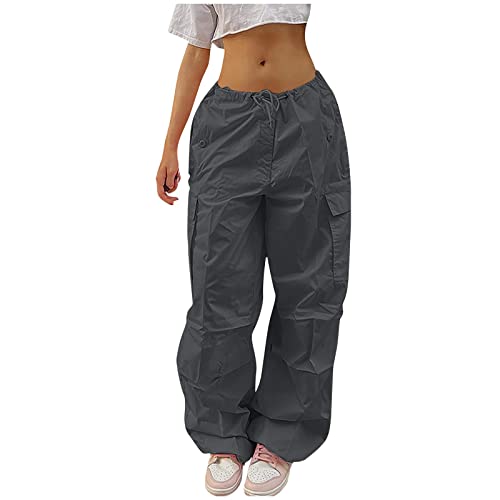 FUPODD Outdoorhose Damen Stretch Cargohose Damen High Waist Jogginghose Damen Baggy Wanderhose Damen Langgröße Sporthose Damen Lang mit Kordelzug Streetwear Weite Trainingshose von FUPODD