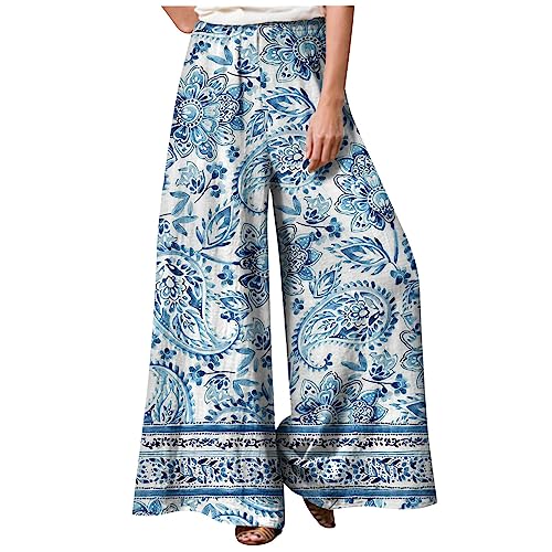 FUPODD Palazzo Hose Extra Lang Leichte Sommerhose Damen Sommerhosen Damen Leicht Hose mit Weitem Bein Damen Lässige Hosen Damen Marlenehose Damen Elegant Hohe Taille Freizeithose Damen Lang Sommer von FUPODD