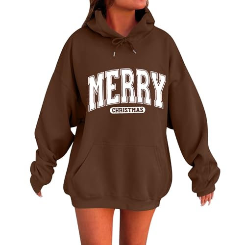 FUPODD Pullover Weihnachten Hoodie Damen Langarm Bequemes Weihnachtspullover 3D Druck Lustig Kapuzenpullover Weihnachts Lustiger Langarmshirt Pullover Unisex Winter Tops Festlich Oberteile Lässiger von FUPODD