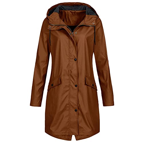 FUPODD Regenjacke Damen Wasserdicht Atmungsaktiv Outdoor-Softshelljacken Für Damen Wandern Übergangsjacken Günstig Frauenmantel Ultraleicht Allwetterjacke Frühlingsmantel Longjacke Übergang von FUPODD