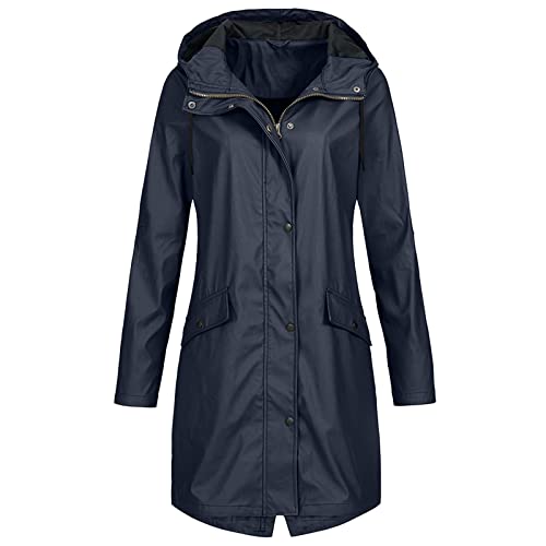 FUPODD Regenmantel Damen Lang Regenjacke Damen Wasserdicht Atmungsaktiv Regenponcho Festival Übergangsjacke Leichte Jacke mit Kapuze für Frühlings Wandern Trekking Fahrrad Windjacke Regencape Unisex von FUPODD