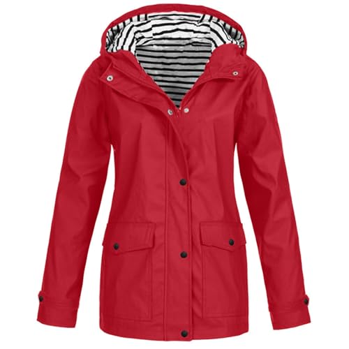 FUPODD Regenmantel Damen Wasserdicht Atmungsaktiv Windbreaker Regen Poncho Cape Fahrradjacken Rennrad Jacke Regenjacke Wasserdicht Wandern Jacke Mit Kapuze Herbstjacken Trainingsjacke Gefüttert von FUPODD
