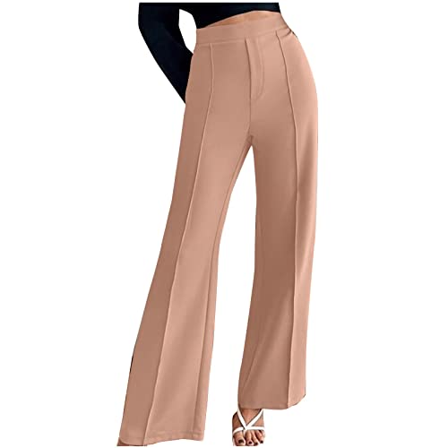 FUPODD Schlaghose Damen 70er Damen Arbeitshose Stretch High Waist Anzughose Damen Gerades Bein Freizeithose Damen Bequem Marlenehose Damen Elegant Hohe Taille Blazer Hose Damen von FUPODD