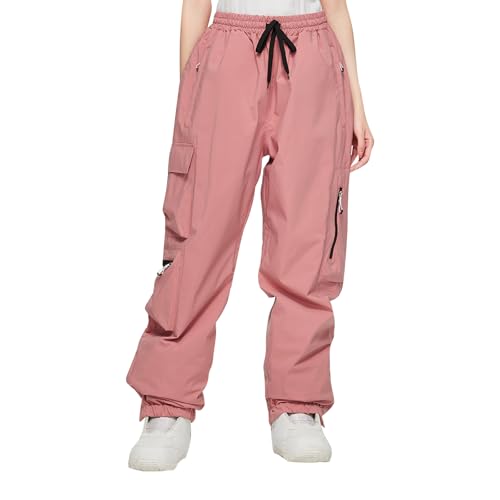 FUPODD Skihose Damen Wasserdicht Thermo Schneehose Große Größen Y2k Hose Ski Pants Atmungsaktive Cargo Hosen Stretch Reißverschluss Taschen Trekkinghose Outdoor Funktionshose Langlaufhose Jagdhose von FUPODD