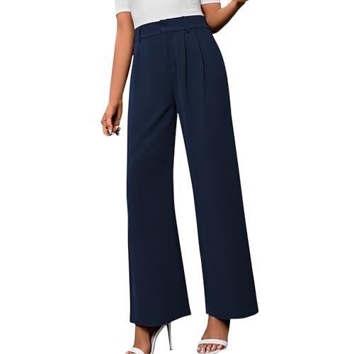 FUPODD Sommerhose Damen Leicht Marlenehose Hohe Taile Business Hosen Elegant Palazzo Hose Bequeme Lange Musselin Hose Damen Mit Gummizug Anzughose Stylische Breite Bein Freizeithose Luftig FUPODD Sommerhose Damen Leicht Marlenehose Hohe Taile Business Hosen Elegant Palazzo Hose Bequeme Lange Musselin Hose Damen Mit Gummizug Anzughose Stylische Breite Bein Freizeithose Luftig von FUPODD