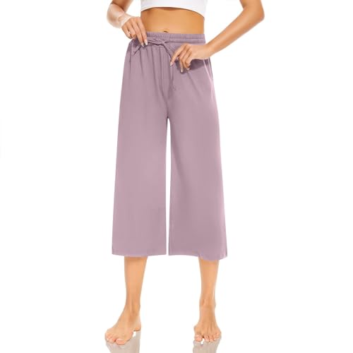FUPODD Sommerhose Damen Leicht Weites Bein Leinenhose Damen Sommer 3/4 High Waist Stoffhose Locker Musselin Hose Damen Elegant Freizeithose mit Kordelzug Yogahose Damen Kuschel Damen Hosen FUPODD Sommerhose Damen Leicht Weites Bein Leinenhose Damen Sommer 3/4 High Waist Stoffhose Locker Musselin Hose Damen Elegant Freizeithose mit Kordelzug Yogahose Damen Kuschel Damen Hosen von FUPODD