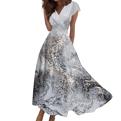 FUPODD Sommerkleid Damen Elegant Elegantes Leichtes Luftiges Sommerkleider Schick Dünne Schöne Kleid Flatterndem Verspielte Ibiza Kleider Retro Strand Italienische Mode Freizeit Strandkleid Batik von FUPODD