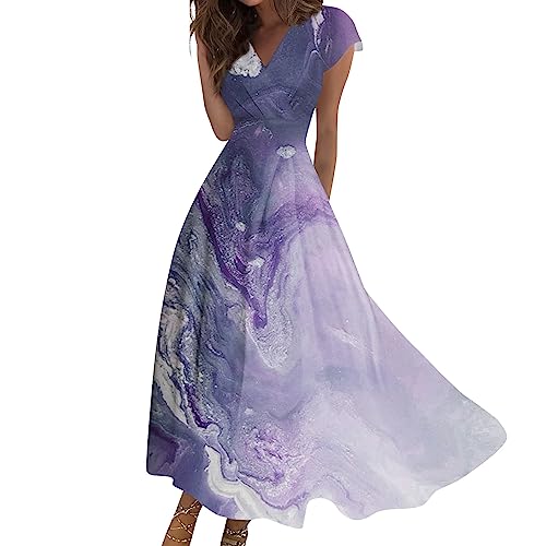 FUPODD Sommerkleid Damen Elegant Elegantes Leichtes Luftiges Sommerkleider Schick Dünne Schöne Kleid Flatterndem Verspielte Ibiza Kleider Retro Strand Italienische Mode Freizeit Strandkleid Batik von FUPODD