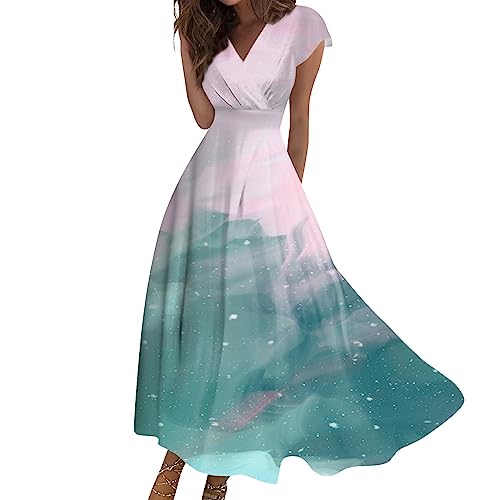 FUPODD Sommerkleid Damen Elegant Elegantes Leichtes Luftiges Sommerkleider Schick Dünne Schöne Kleid Flatterndem Verspielte Ibiza Kleider Retro Strand Italienische Mode Freizeit Strandkleid Batik von FUPODD