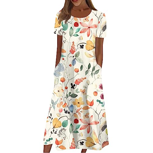 FUPODD Sommerkleid Damen Lang Elegante Kleider Damen Sommer Strandkleid Boho Musselin Kleid Elegant Maxikleid Sommerkleider Leicht Und Luftig Tunika Strandkleider Festliche Blusenkleid Festlich FUPODD Sommerkleid Damen Lang Elegante Kleider Damen Sommer Strandkleid Boho Musselin Kleid Elegant Maxikleid Sommerkleider Leicht Und Luftig Tunika Strandkleider Festliche Blusenkleid Festlich von FUPODD