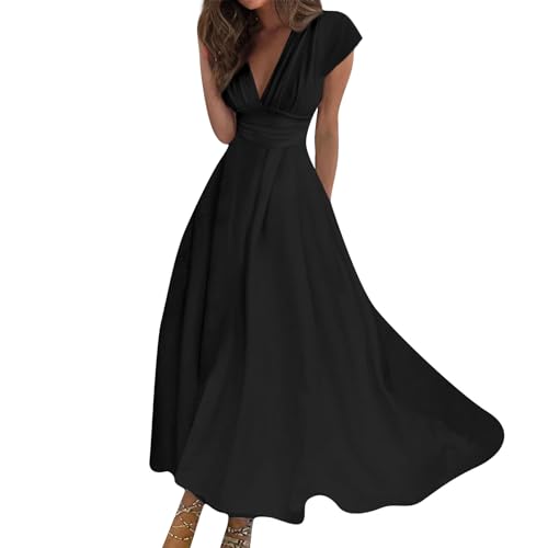 FUPODD Sommerkleid Damen Lang Kleider Sommer Kleid Hochzeitsgast Damen Maxikleid Abendkleider Elegant Für Hochzeit Abschlusskleid Sommerkleider Leicht Und Luftig Strandkleid Cocktailkleid Abendkleid von FUPODD