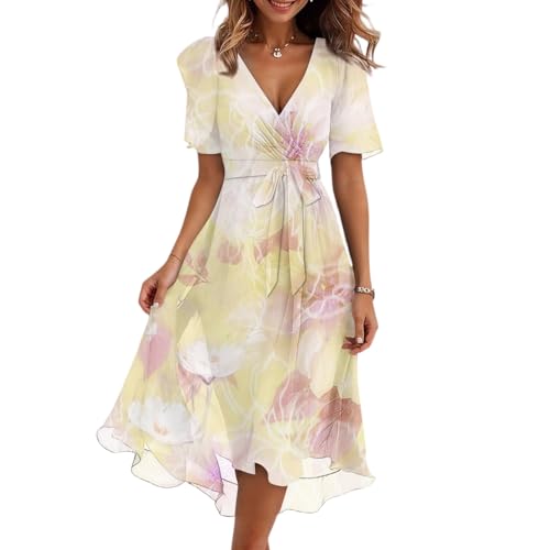 FUPODD Sommerkleid Damen Lang Mit Ärmeln Geblümt Kleid Schwingendes Elegantes Kleider Party Blumenmuster Mode Sommerkleider Muster Bedruckt Strandkleid Bunt Farbblock Damenkleider Leichtes Luftiges FUPODD Sommerkleid Damen Lang Mit Ärmeln Geblümt Kleid Schwingendes Elegantes Kleider Party Blumenmuster Mode Sommerkleider Muster Bedruckt Strandkleid Bunt Farbblock Damenkleider Leichtes Luftiges von FUPODD