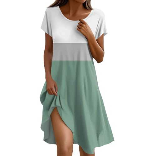 FUPODD Sommerkleider Damen Leicht Und Luftig Festliche Kleider Sommerkleid Damen Elegant Midikleid Festlich Kleidung Umstandskleid Weißes Tshirt Kleid Kurz Strandkleid Luftig Shirtkleid Schwarzes von FUPODD
