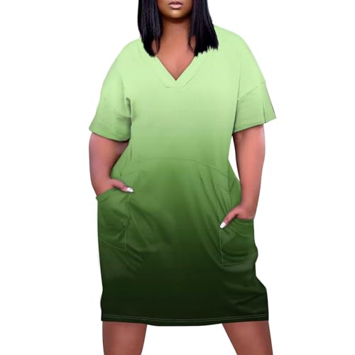 FUPODD Sommerkleider Damen Leicht Und Luftig Midikleid Damenkleider Sommer Weißes Tshirt Kleid Festlich Strandkleid Damen Luftig Schwarzes Midi Shirtkleid Festliches Paillettenkleid Tunika Kleid von FUPODD