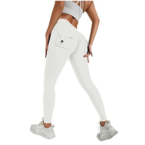 FUPODD Sport Leggings Damen High Waist Blickdicht Nahtlos Po Push-Up Hose mit Löcher Compression Leggings Damen Leggings Booty Scrunch Cargohose Damen Stretch Slim Fit Jogginghose Hohe Taille von FUPODD